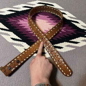 Vintage tooled western belt